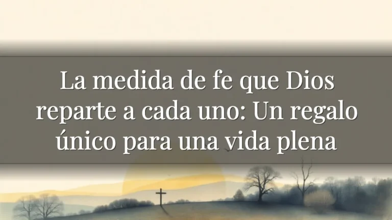 La medida de fe que Dios reparte a cada uno: Un regalo único para una vida plena La medida de fe que Dios reparte a cada uno: Un regalo único para una vida plena