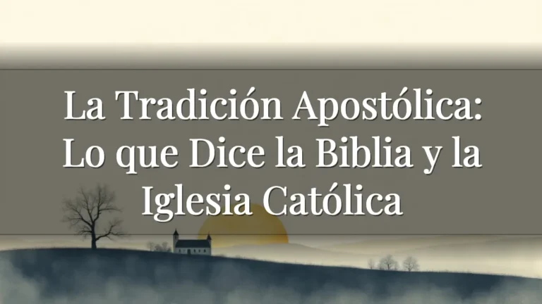 La Tradición Apostólica: Lo que Dice la Biblia y la Iglesia Católica