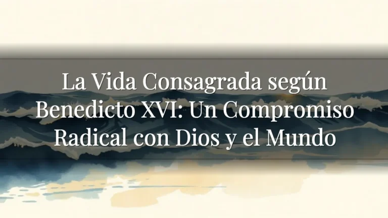 La Vida Consagrada según Benedicto XVI: Un Compromiso Radical con Dios y el Mundo