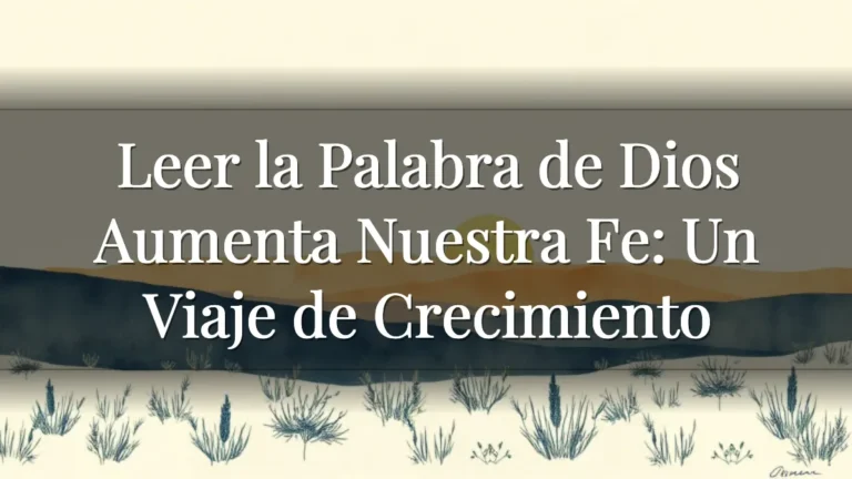 Leer la Palabra de Dios Aumenta Nuestra Fe: Un Viaje de Crecimiento