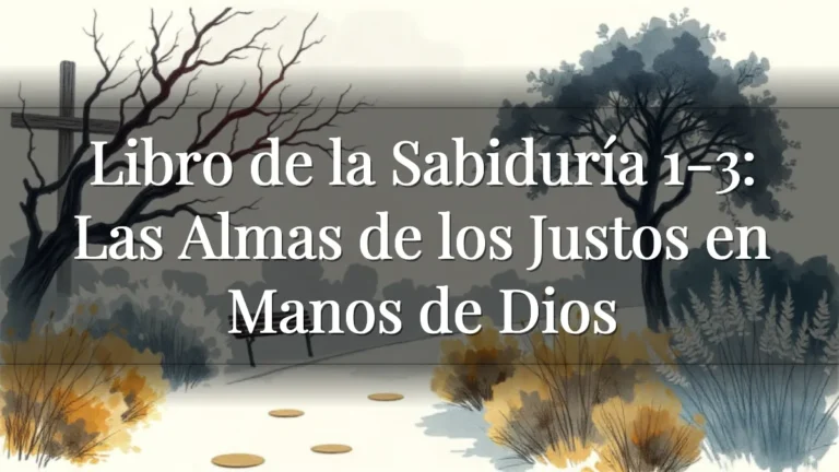 Libro de la Sabiduría 1-3: Las Almas de los Justos en Manos de Dios Libro de la Sabiduría 1-3: Las Almas de los Justos en Manos de Dios