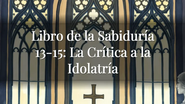 Libro de la Sabiduría 13-15: La Crítica a la Idolatría Libro de la Sabiduría 13-15: La Crítica a la Idolatría