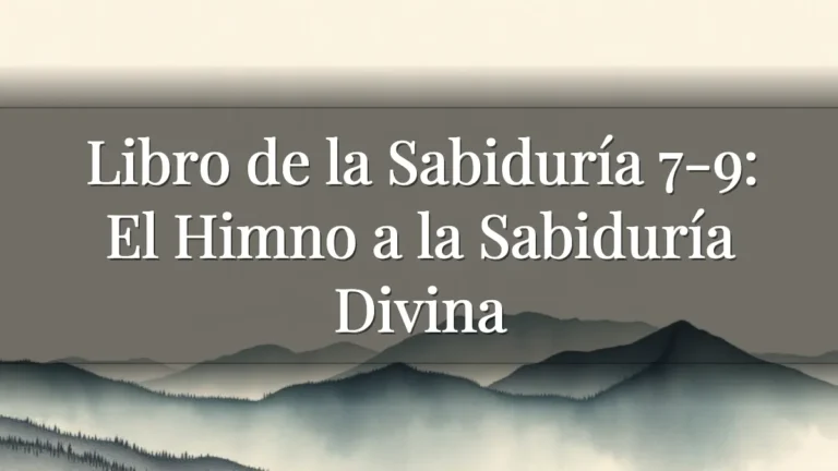 Libro de la Sabiduría 7-9: El Himno a la Sabiduría Divina Libro de la Sabiduría 7-9: El Himno a la Sabiduría Divina
