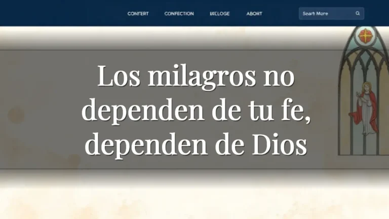 Los milagros no dependen de tu fe, dependen de Dios Los milagros no dependen de tu fe, dependen de Dios