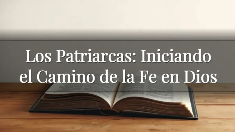 Los Patriarcas: Iniciando el Camino de la Fe en Dios Los Patriarcas: Iniciando el Camino de la Fe en Dios
