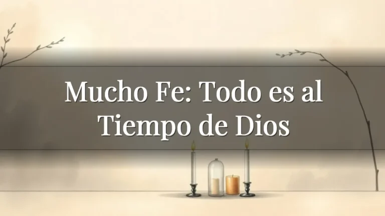Mucho Fe: Todo es al Tiempo de Dios Mucho Fe: Todo es al Tiempo de Dios