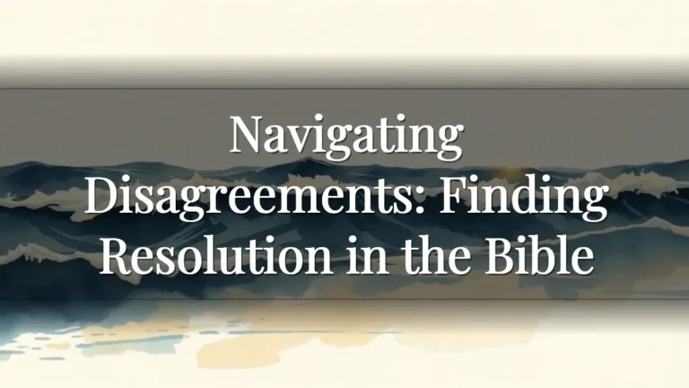 Navigating Disagreements:  Finding Resolution in the Bible