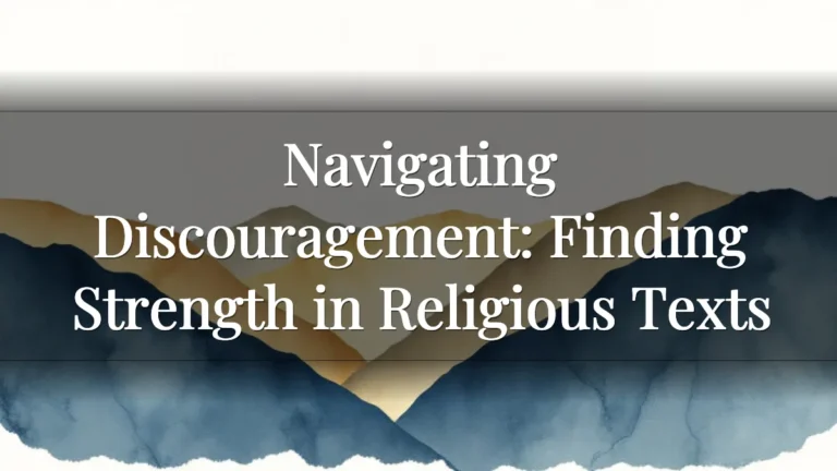 Navigating Discouragement: Finding Strength in Religious Texts Navigating Discouragement: Finding Strength in Religious Texts