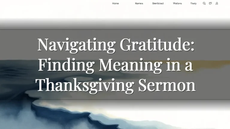 Navigating Gratitude: Finding Meaning in a Thanksgiving Sermon