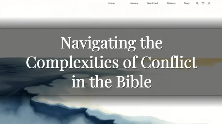 Navigating the Complexities of Conflict in the Bible