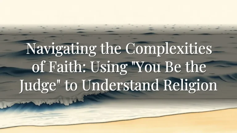 Navigating the Complexities of Faith: Using "You Be the Judge" to Understand Religion Navigating the Complexities of Faith: Using "You Be the Judge" to Understand Religion