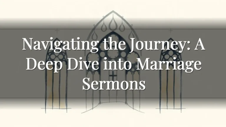 Navigating the Journey: A Deep Dive into Marriage Sermons