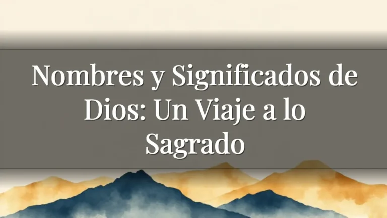 Nombres y Significados de Dios: Un Viaje a lo Sagrado