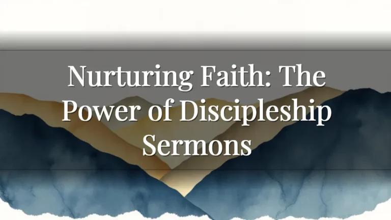 Nurturing Faith: The Power of Discipleship Sermons