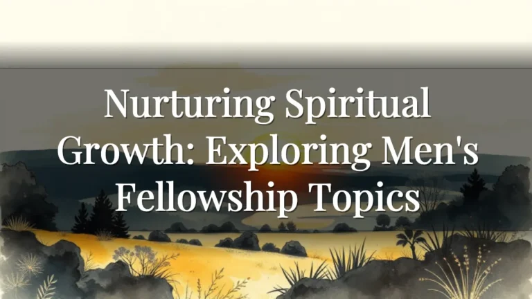 Nurturing Spiritual Growth: Exploring Men's Fellowship Topics