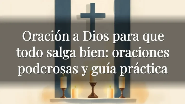 Oración a Dios para que todo salga bien: oraciones poderosas y guía práctica Oración a Dios para que todo salga bien: oraciones poderosas y guía práctica
