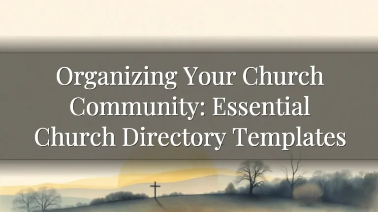 Organizing Your Church Community:  Essential Church Directory Templates