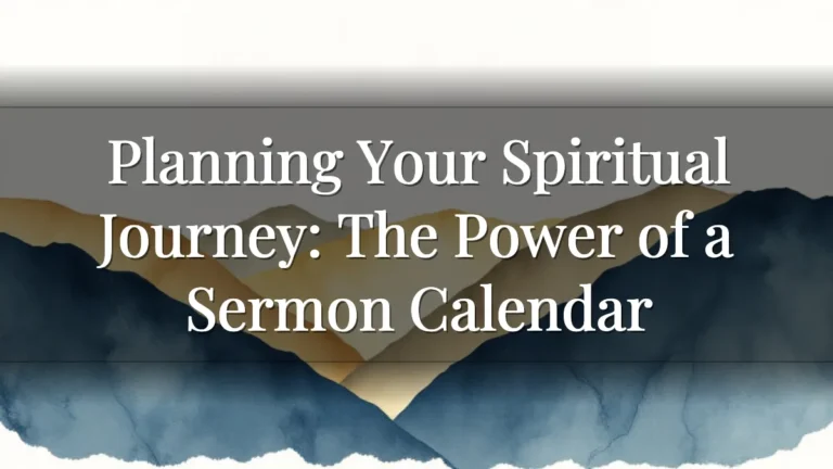 Planning Your Spiritual Journey: The Power of a Sermon Calendar