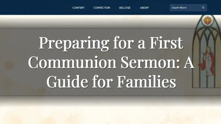 Preparing for a First Communion Sermon: A Guide for Families Preparing for a First Communion Sermon: A Guide for Families