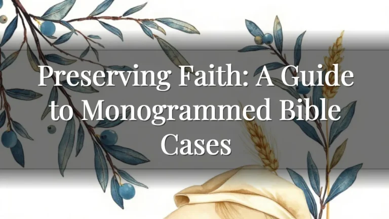 Preserving Faith: A Guide to Monogrammed Bible Cases