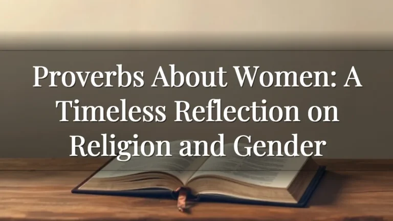 Proverbs About Women: A Timeless Reflection on Religion and Gender