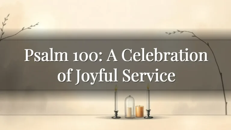 Psalm 100: A Celebration of Joyful Service