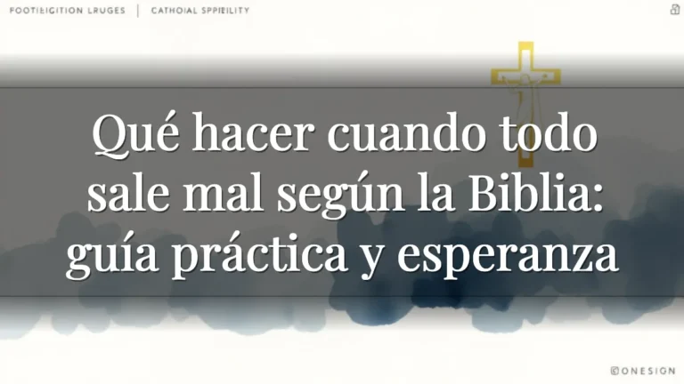 Qué hacer cuando todo sale mal según la Biblia: guía práctica y esperanza
