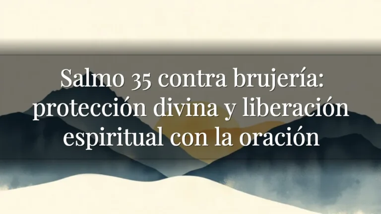 Salmo 35 contra brujería: protección divina y liberación espiritual con la oración Salmo 35 contra brujería: protección divina y liberación espiritual con la oración