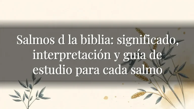 Salmos d la biblia: significado, interpretación y guía de estudio para cada salmo