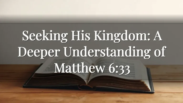 Seeking His Kingdom: A Deeper Understanding of Matthew 6:33