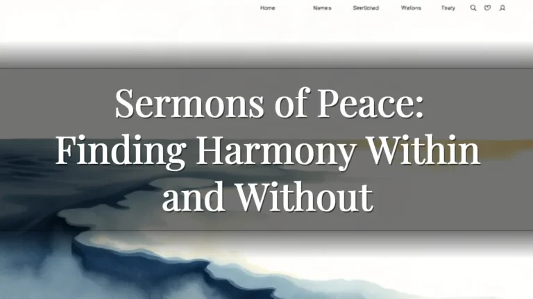 Sermons of Peace: Finding Harmony Within and Without