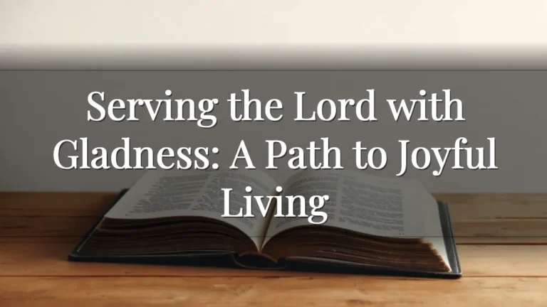 Serving the Lord with Gladness: A Path to Joyful Living
