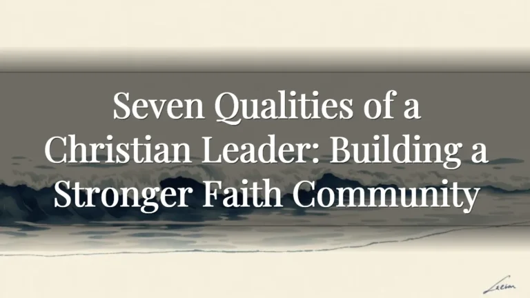 Seven Qualities of a Christian Leader: Building a Stronger Faith Community