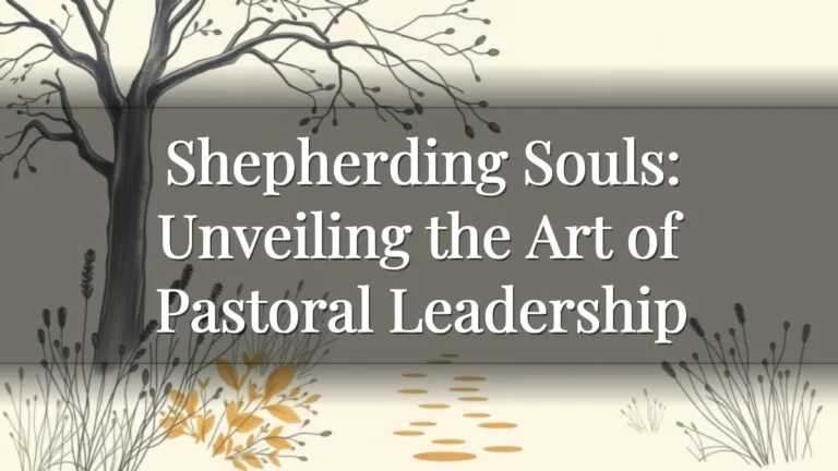 Shepherding Souls: Unveiling the Art of Pastoral Leadership