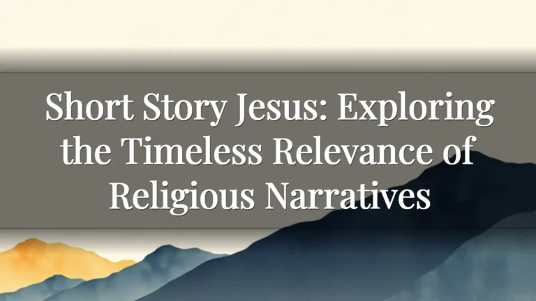 Short Story Jesus: Exploring the Timeless Relevance of Religious Narratives