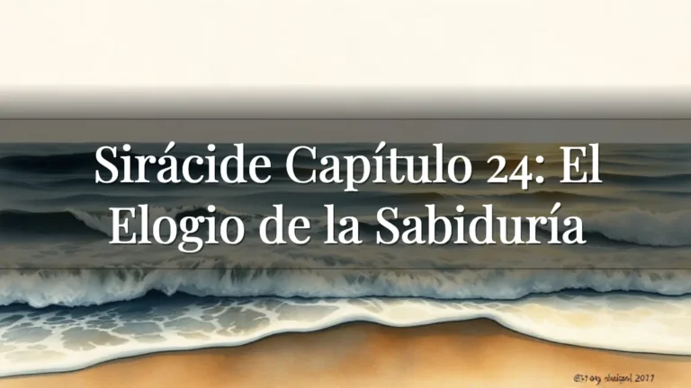 Sirácide Capítulo 24: El Elogio de la Sabiduría Sirácide Capítulo 24: El Elogio de la Sabiduría