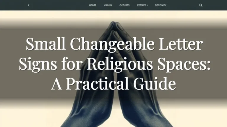 Small Changeable Letter Signs for Religious Spaces: A Practical Guide