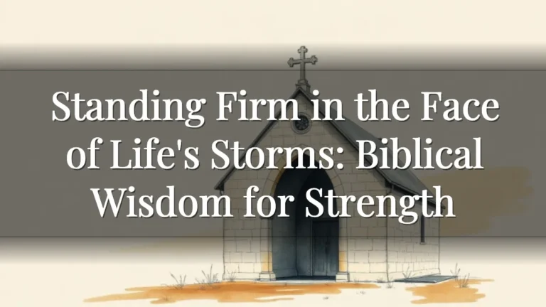 Standing Firm in the Face of Life's Storms: Biblical Wisdom for Strength Standing Firm in the Face of Life's Storms: Biblical Wisdom for Strength