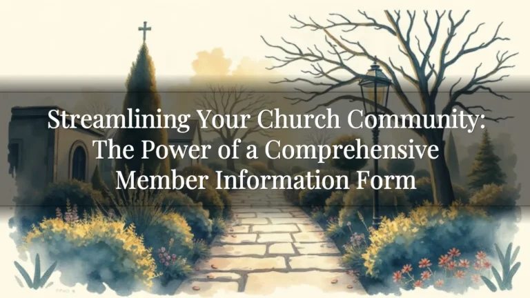 Streamlining Your Church Community: The Power of a Comprehensive Member Information Form Streamlining Your Church Community: The Power of a Comprehensive Member Information Form