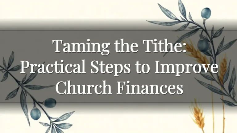 Taming the Tithe: Practical Steps to Improve Church Finances Taming the Tithe: Practical Steps to Improve Church Finances