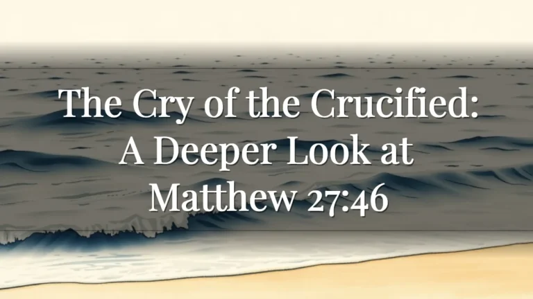 The Cry of the Crucified: A Deeper Look at Matthew 27:46