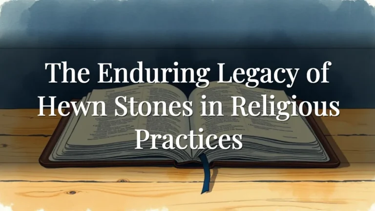 The Enduring Legacy of Hewn Stones in Religious Practices