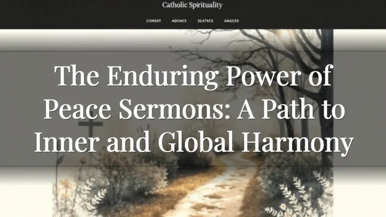 The Enduring Power of Peace Sermons: A Path to Inner and Global Harmony