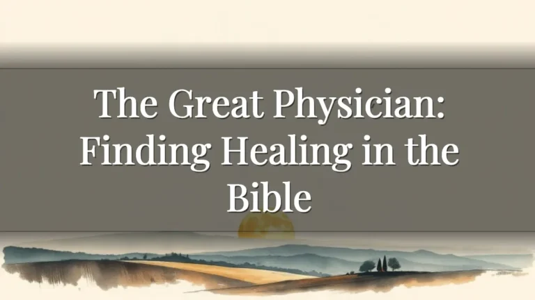 The Great Physician: Finding Healing in the Bible The Great Physician: Finding Healing in the Bible