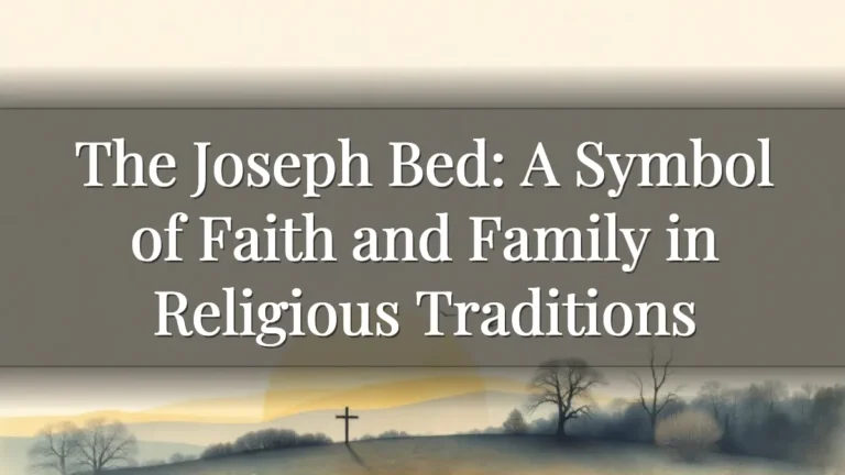 The Joseph Bed: A Symbol of Faith and Family in Religious Traditions The Joseph Bed: A Symbol of Faith and Family in Religious Traditions