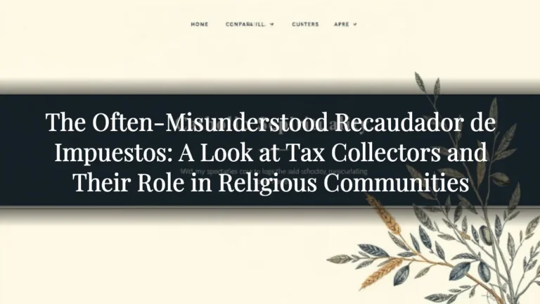 The Often-Misunderstood Recaudador de Impuestos: A Look at Tax Collectors and Their Role in Religious Communities The Often-Misunderstood Recaudador de Impuestos: A Look at Tax Collectors and Their Role in Religious Communities