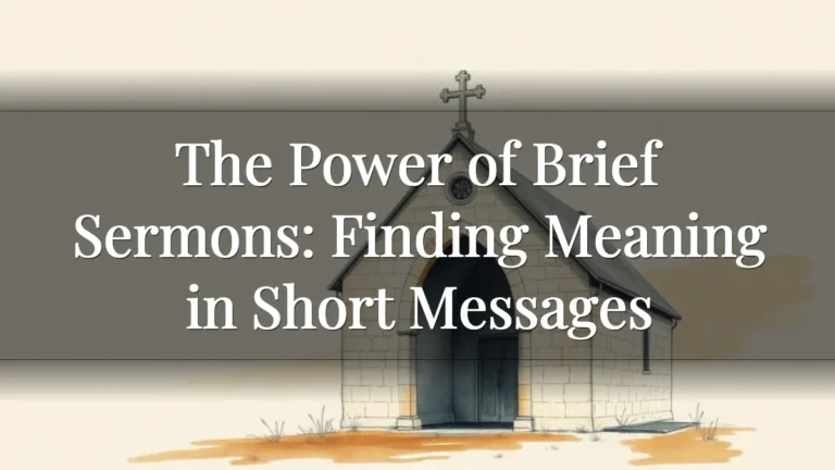 The Power of Brief Sermons: Finding Meaning in Short Messages The Power of Brief Sermons: Finding Meaning in Short Messages