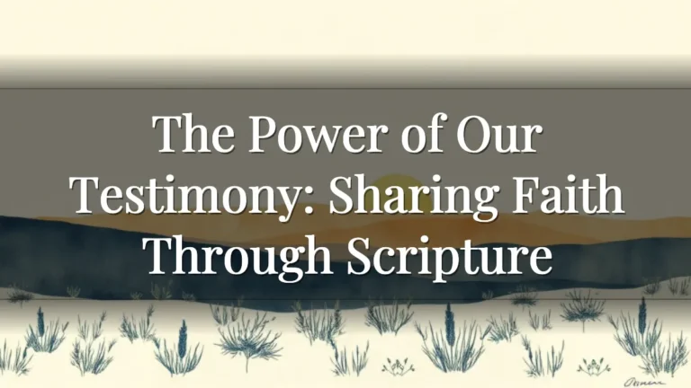 The Power of Our Testimony: Sharing Faith Through Scripture