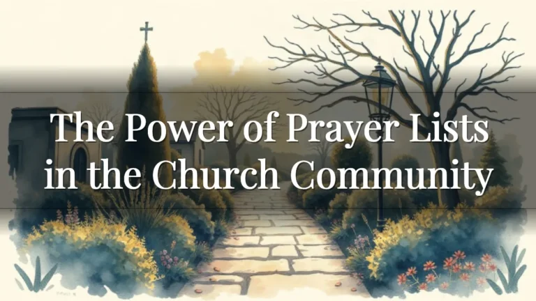 The Power of Prayer Lists in the Church Community
