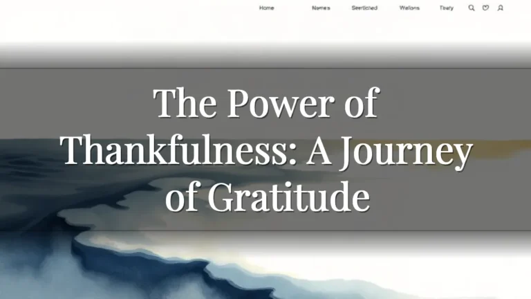 The Power of Thankfulness: A Journey of Gratitude